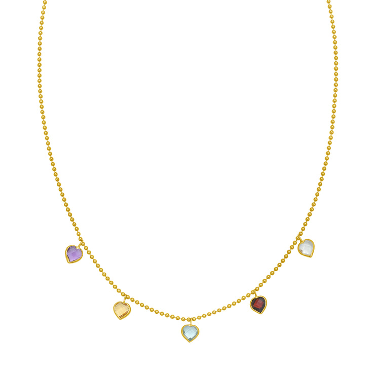 14K Gem Heart Necklace