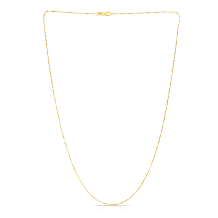 14K Gold 0.87mm Diamond Cut Cable Chain
