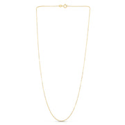 14K Gold 1.1mm Diamond Cut Cable Chain