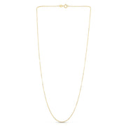 14K Gold 1.1mm Diamond Cut Cable Chain