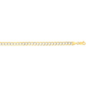 14K Gold 7mm White Pave Curb Chain