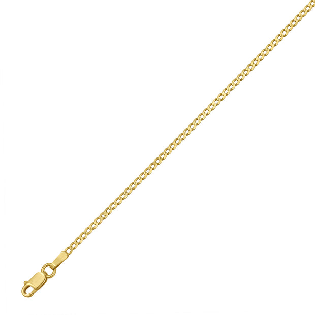 14K Gold 2.2mm Comfort Curb Chain
