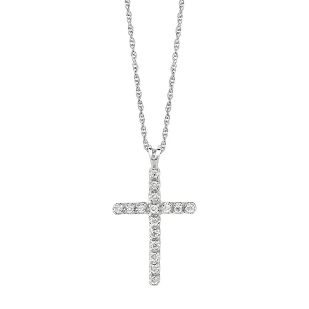 Silver .05ct Diamond Cross Necklace