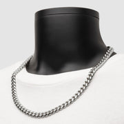 10mm Steel Miami Cuban Chain Necklace with CNC Precision Set Lab-grown Diamonds Double Tab Box Clasp