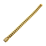 12mm 18Kt Gold IP Miami Cuban Chain Bracelet with CNC Precision Set Lab-grown Diamonds
