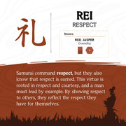 8mm Mokume Gane and Red Jasper Beads Bushido Virtue Bracelet - REI: Respect