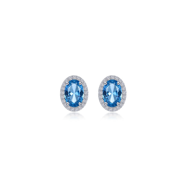 2.96 CTW Oval Halo Stud Earrings