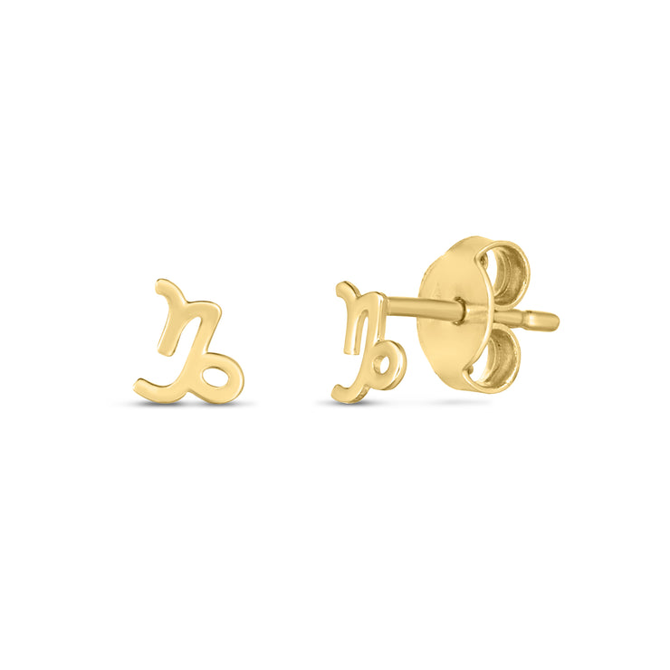 14K Gold Capricorn Studs