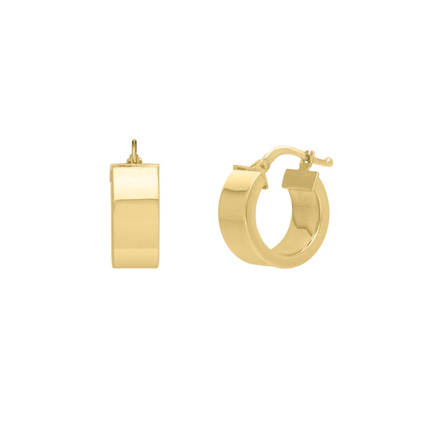 14K Small Wedding Band Hoops