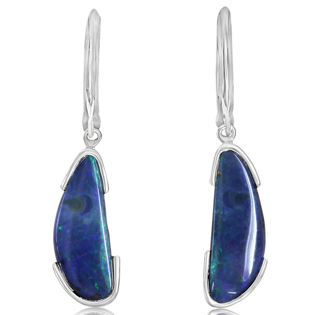 Sterling Silver Australian Boulder Opal Earrings