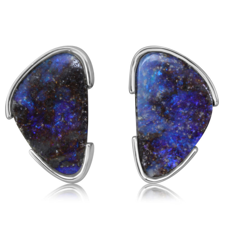 Sterling Silver Australian Boulder Opal Earrings