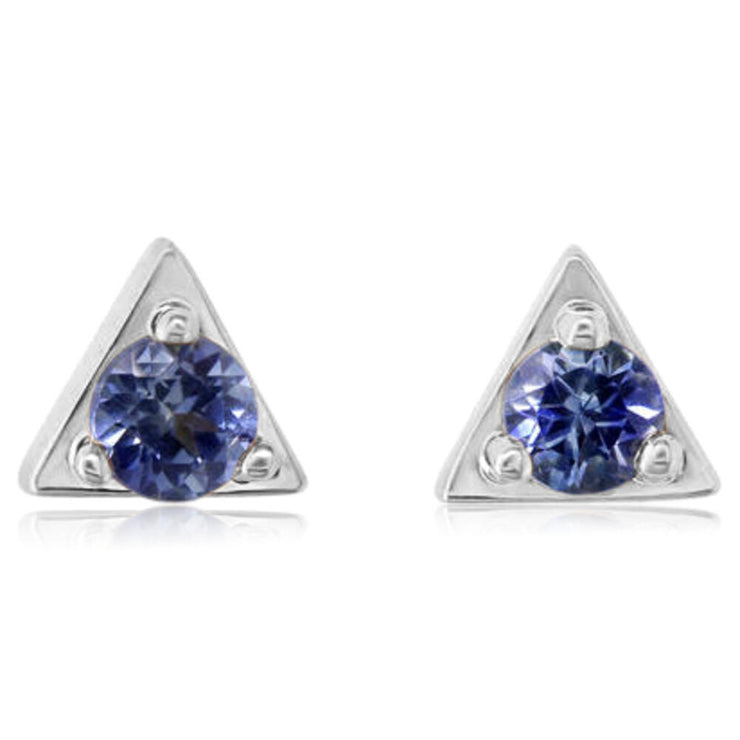 14K White Gold Montana Sapphire Earrings