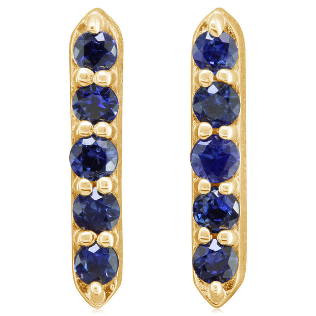 14K Yellow Gold Sapphire Earrings