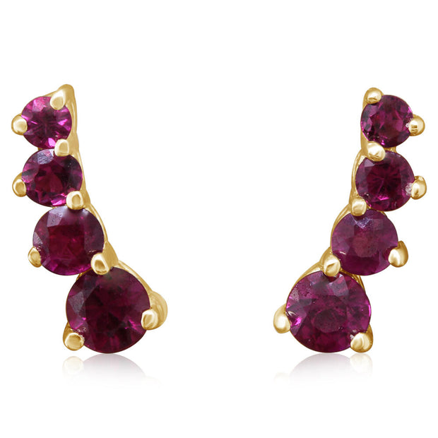 14K Yellow Gold Ruby Earrings