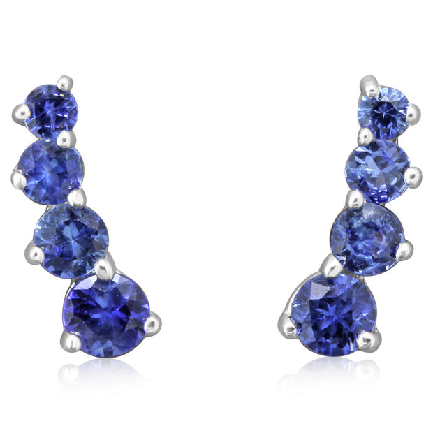 14K White Gold Sapphire/Diamond Earrings