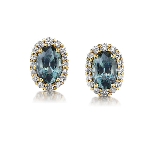 Platinum Sapphire/Diamond Earrings