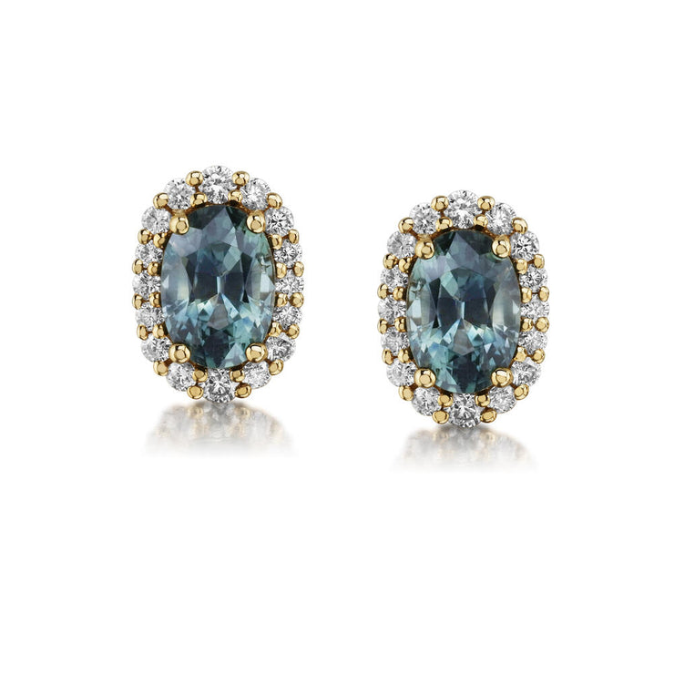 Platinum Sapphire/Diamond Earrings