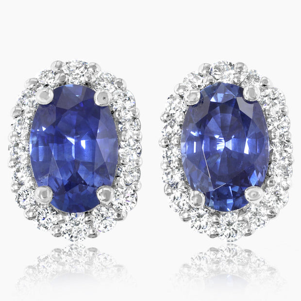 Platinum Sapphire/Diamond Earrings