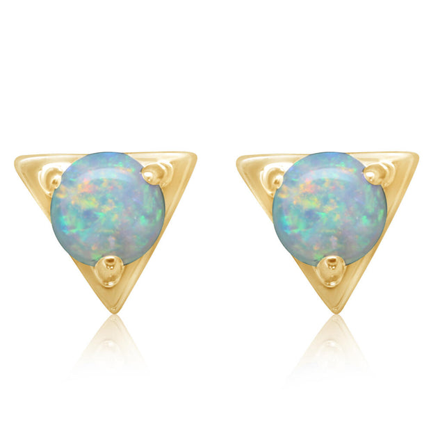 14K White Gold Australian Opal Earrings