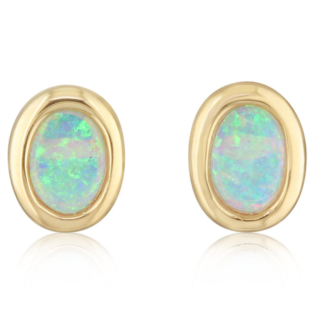 14K Yellow Gold Chatoyant Malachite/Tahitian Pearl Earrings