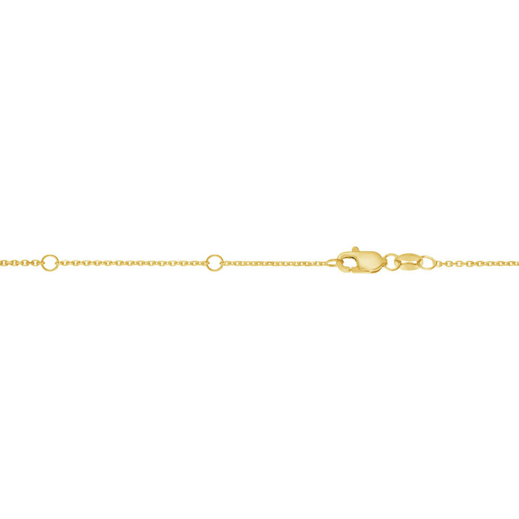 14K Gold 0.87mm Double Extendable Diamond Cut Cable Chain