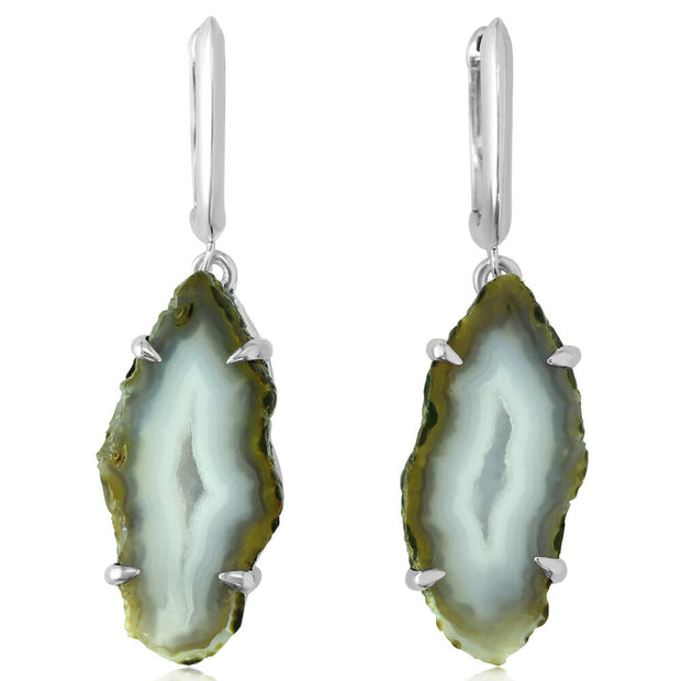 Silver Geode Earrings