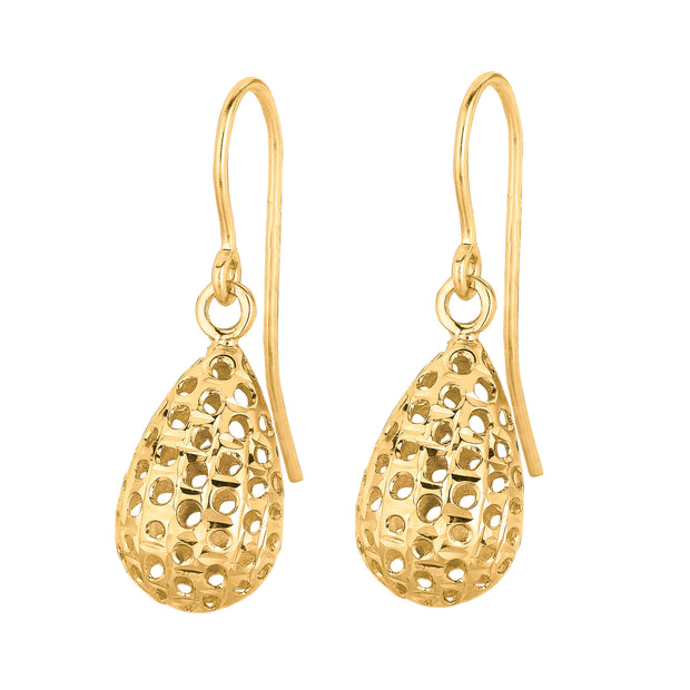 14K Gold Small Open Tear Drop Earring