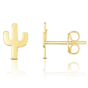 14K Gold Mini Cactus Stud Earrings