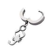 Stainless Steel Huggie Earrings with Scorpio Charm