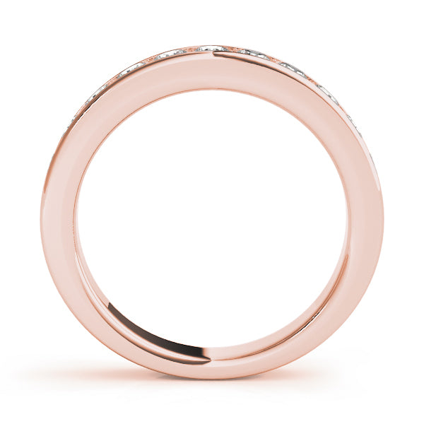 18K Rose Gold 1/5 ct tw Diamond Wedding Ring