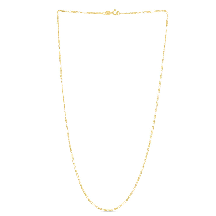 14K Gold 1.3mm Figaro Chain