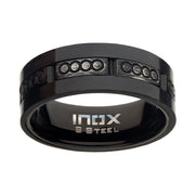 Antiqued Black IP & Carbon Fiber Ring