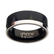 Matte Stainless Steel & Black IP with Notch Ring