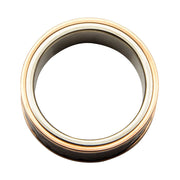 Steel Tri-Tone Hammered Finish Ring