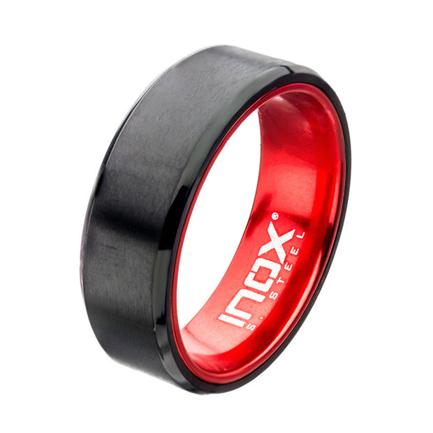 Red, Steel, Black IP Aluminum Flat Ring