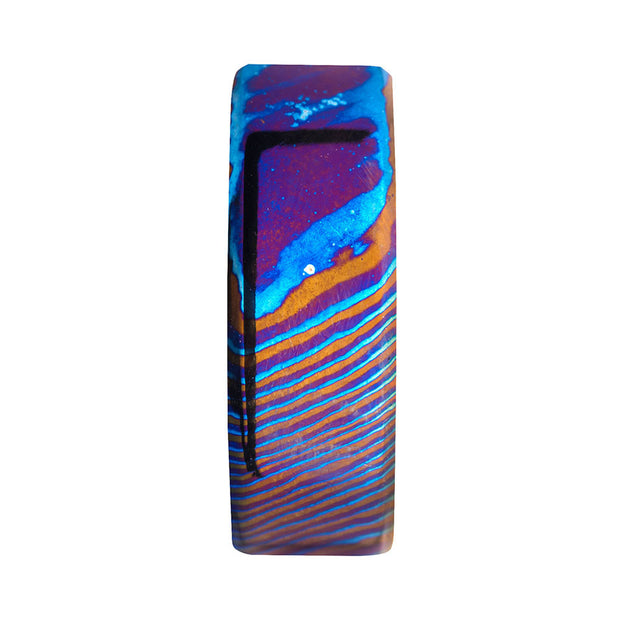 Woodgrain Pattern Mokume Gane Inlay Titanium Ring