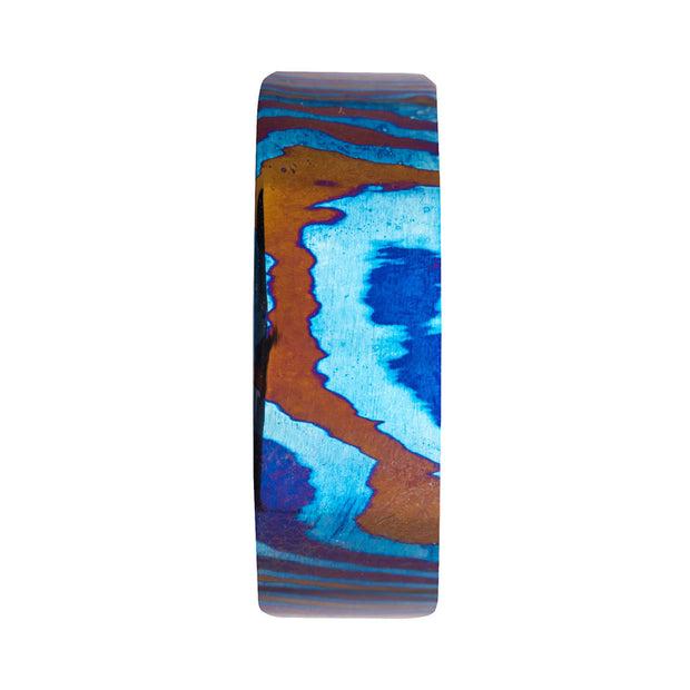 Raindrop Pattern Mokume Gane Inlay Titanium Ring