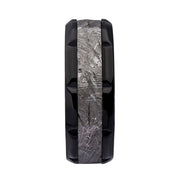 Meteorite Inlay Black IP Notch Ring