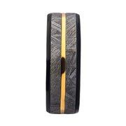 8mm Gold IP & Meteorite Inlay Black IP Comfort Fit Ring