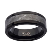 Meteorite Inlay Black IP Ring