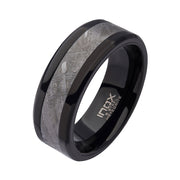 Meteorite Inlay Black IP Ring