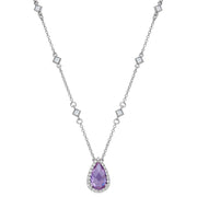 Genuine Amethyst Halo Necklace