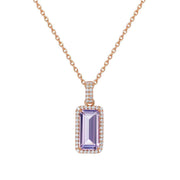 Genuine Amethyst Halo Necklace