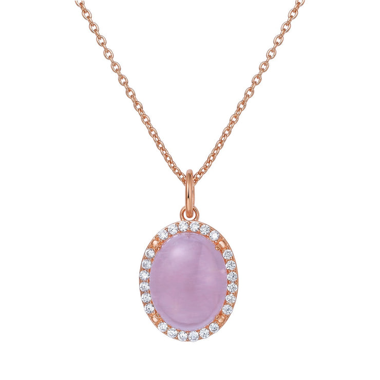 Genuine Rose Quartz Halo Necklace