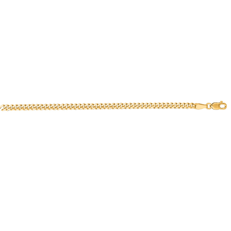 14K Gold 2.8mm Gourmette Chain
