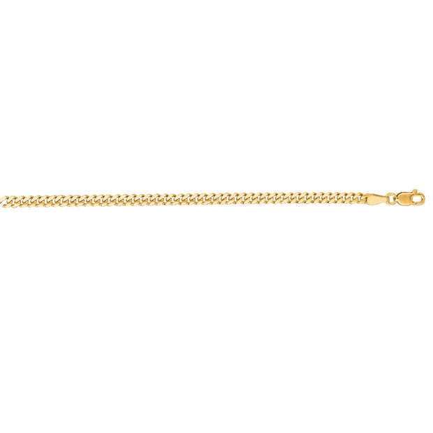 14K Gold 2.8mm Gourmette Chain