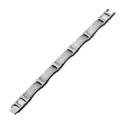 Black IP Steel Scroll Pattern Link Bracelet