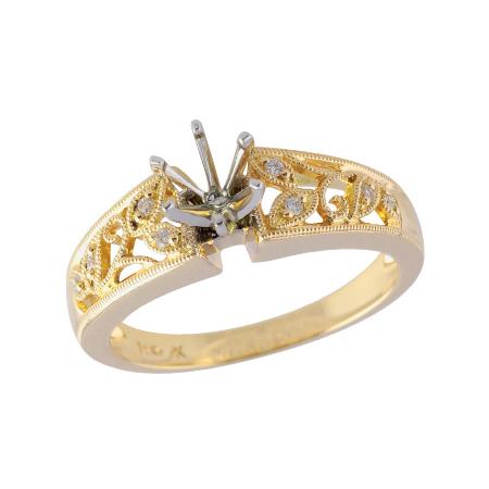 14KT Gold Semi-Mount Engagement Ring