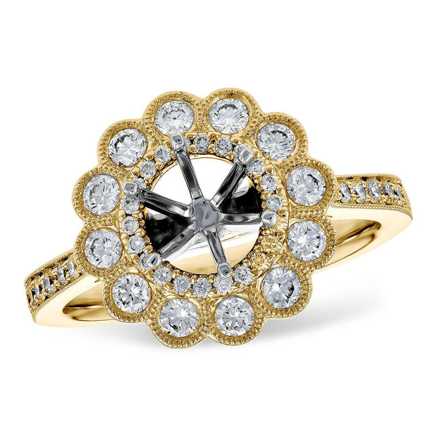 14KT Gold Semi-Mount Engagement Ring