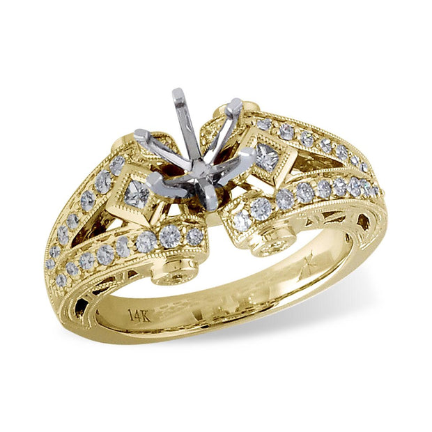 14KT Gold Semi-Mount Engagement Ring